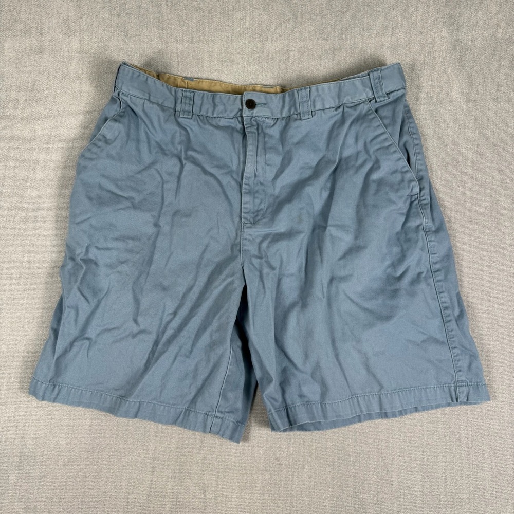 Geoffrey Beene Chino Classic Fit Mid Rise Twill Shorts Mens 38 Blue Cotton